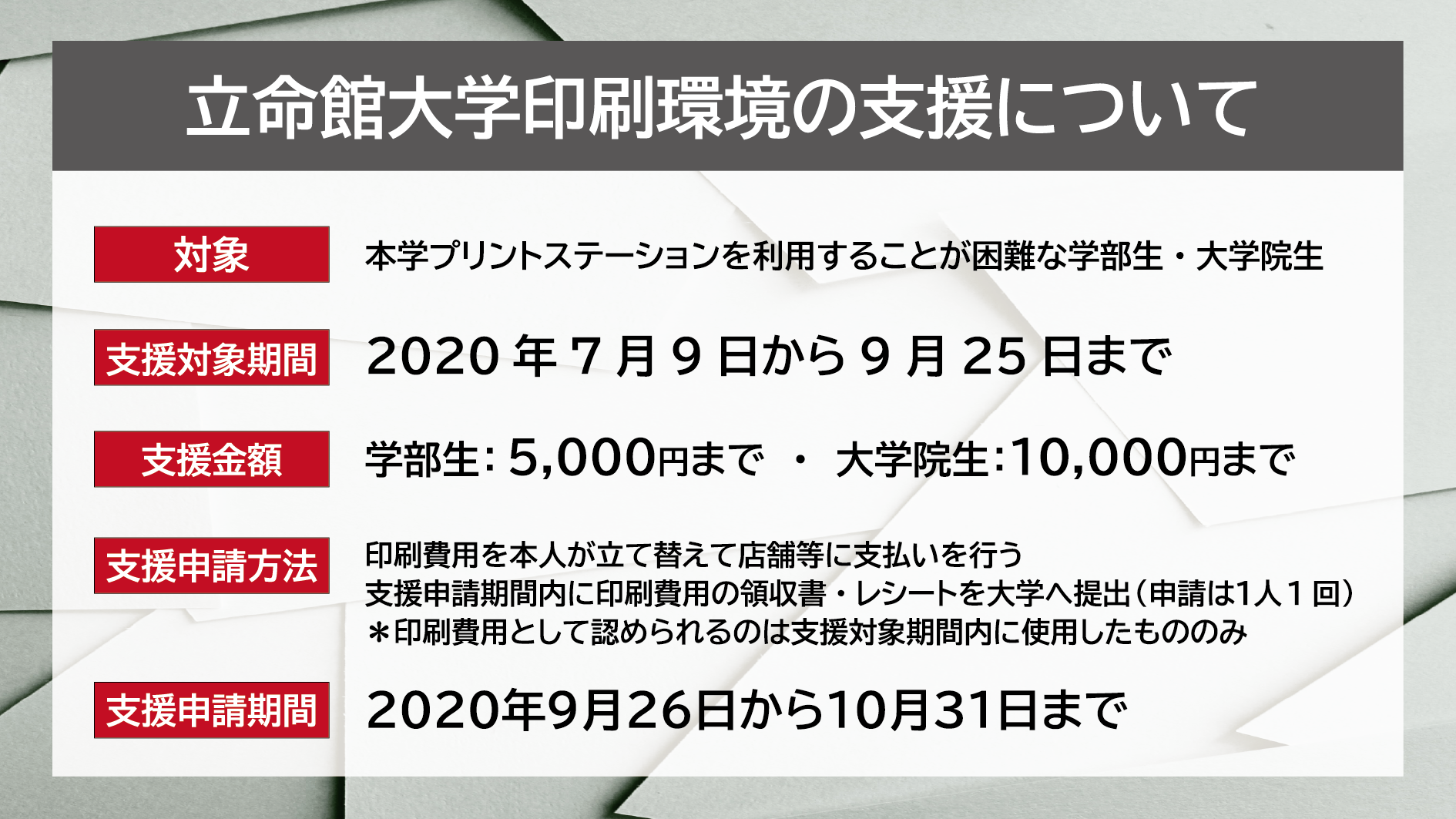 立命館大学 学生個人の印刷費用補助を開始 立命館大学新聞社